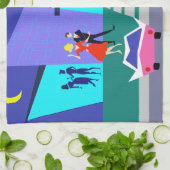 Rétro serviette de cuisine de partie de Chambre (Plié)