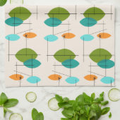 Rétro serviette de cuisine mobile atomique de (Plié)