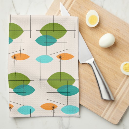 Rétro serviette de cuisine mobile atomique de (Quart Plié)