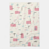 Rétro serviette de cuisine rose atomique de motif (Vertical)