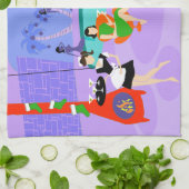 Rétro serviette de cuisine tropicale de fête de (Plié)