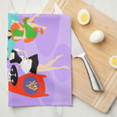 Rétro serviette de cuisine tropicale de fête de (Quart Plié)