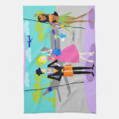 Rétro serviette de cuisine tropicale de vacances (Vertical)