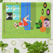 Rétro serviette de cuisine urbaine de couples de (Plié)