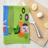 Rétro serviette de cuisine urbaine de couples de (Quart Plié)