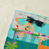 Rétro serviette de plage gaie de réception au bord (En situation)