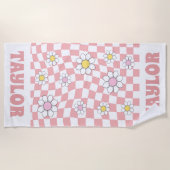 RETRO Serviette de plage personnalisée Nom personn (Devant)