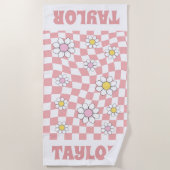 RETRO Serviette de plage personnalisée Nom personn (Devant)