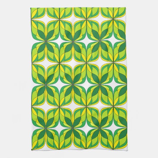 Rétro serviette verte et jaune de conception (Vertical)