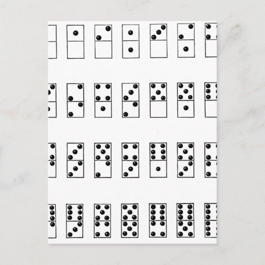 retro-set van dominoes briefkaart (Voorkant)