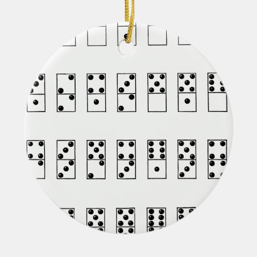  retro-set van dominoes keramisch ornament (Voorkant)