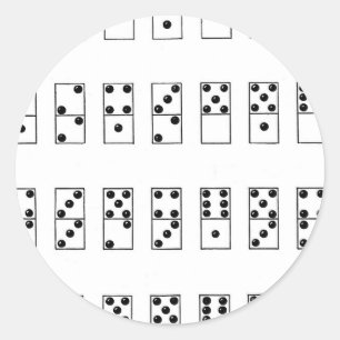  retro-set van dominoes ronde sticker