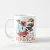 Retro "S'évader quelque part Tropical" Café Mug (Gauche)