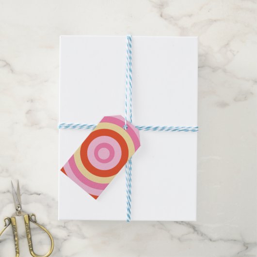 Retro Seventies Circle Cadeaulabel (Met Touw)