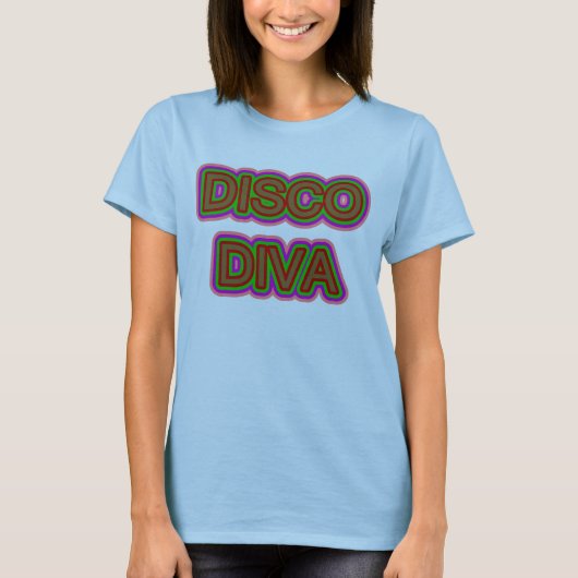 Retro seventies die disco diva t-shirt (Voorkant)