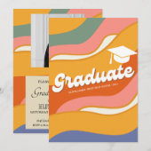Retro seventies foto afstuderen kaart (Voorkant / Achterkant)