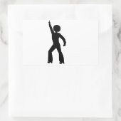 Retro Seventies Man Rechthoekige Sticker (Tas)