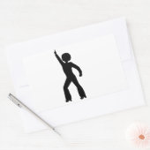 Retro Seventies Man Rechthoekige Sticker (Envelop)
