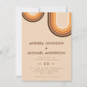 Retro Seventies Rainbow Beige Cream 70s Bruin Kaart (Voorkant)