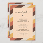 Retro Seventies Striped We Eloped Announcement 70s Kaart (Voorkant / Achterkant)