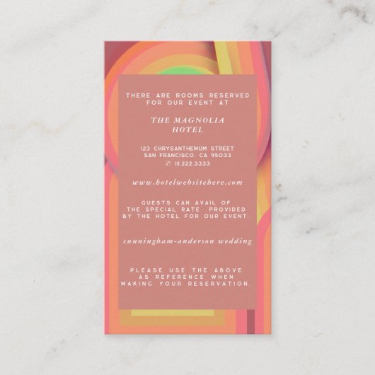 Retro Seventies Stripes Bruiloft Informatiekaartje (Voorkant)