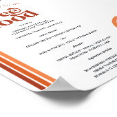 Retro Seventies Stripes | Huwelijksmenu Poster (Hoek)