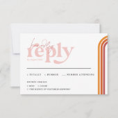 Retro Seventies Stripes | Weddenschap RSVP Aankondiging (Voorkant)