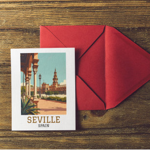 Retro Sevilla Spanje Andalusië Architectuur Briefkaart