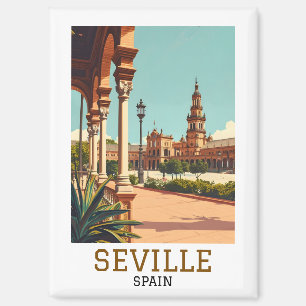 Retro Sevilla Spanje Andalusië Architectuur Magneet