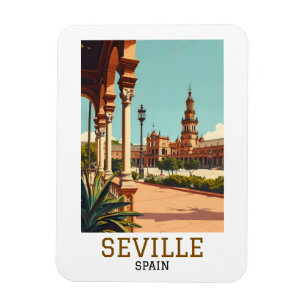Retro Sevilla Spanje Andalusië Architectuur Magneet
