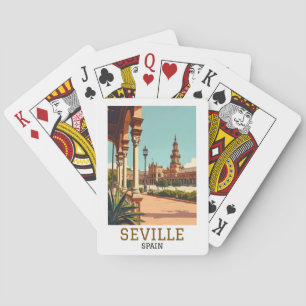 Retro Sevilla Spanje Andalusië Architectuur Pokerkaarten