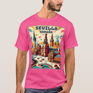 Retro Sevillaseville Espaa Spanje Bezienswaardigh T-shirt