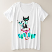 Retro  Sexton Atomic Age Cat CatNip Grote Maat T-shirt (Design voorkant)