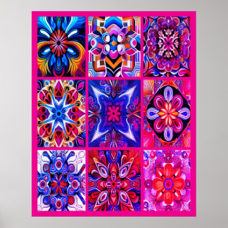 Retro Sfeer uit de Jaren 70 op een Multi-Kleurige Poster