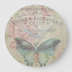 retro,shabby chic,,land rustig,florals,b grote klok