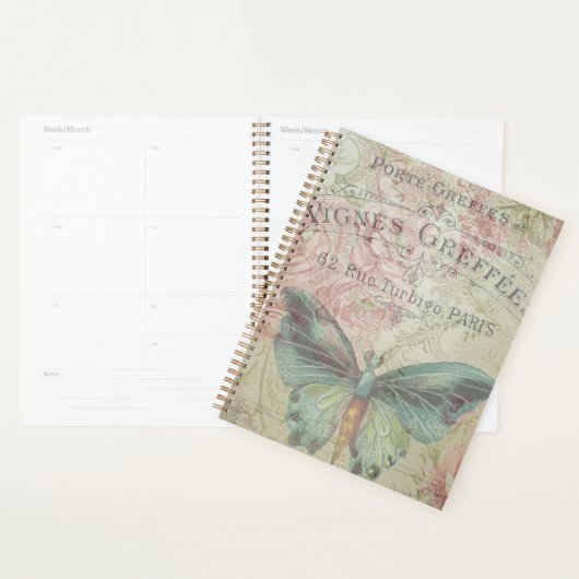rétro, shabby chic, vintage, rustique du pays, flo (Devant avec enveloppe)