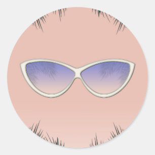 Retro Shades Zonnebril Sweet 16 Pool Feest Ronde Sticker