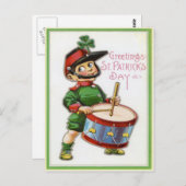 Retro Shamrock Soldier St Patrick's Day Briefkaart (Voorkant / Achterkant)