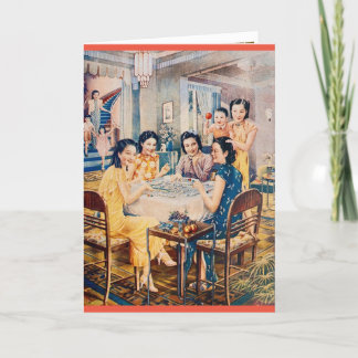 Retro Shanghai Advertising Mahjong Game Kaart