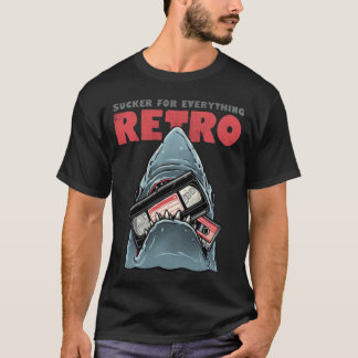 Retro Shark VHS Cassettebandje Funny 80s Nostalgie T-shirt