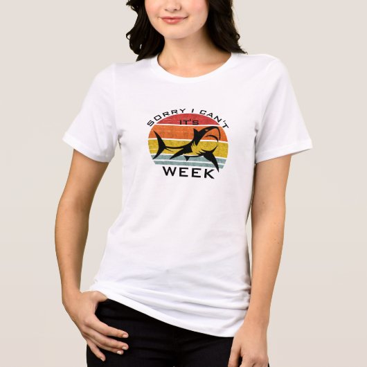 Retro Shark Womens Week End Shirt (Voorkant)