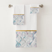 RÉTRO SHELL AQUA SPLASH BLANC SALLE DE BAINS TOWEL (En situation)