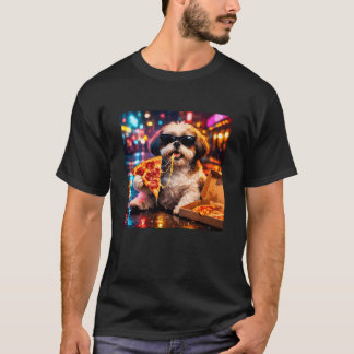 Retro Shih Tzu Pizza Grappige Jongens Meisjes Kost T-shirt