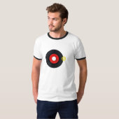 Retro-shirt met 45 records en invoegstuk t-shirt (Voorkant volledig)