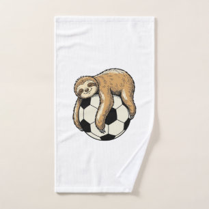 Retro Shirtontwerp met Luiaard en Voetbal Cute Die Handdoek