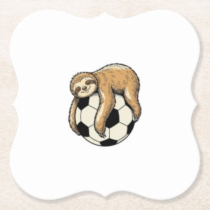 Retro Shirtontwerp met Luiaard en Voetbal Cute Die Kartonnen Onderzetters