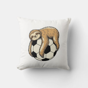 Retro Shirtontwerp met Luiaard en Voetbal Cute Die Kussen