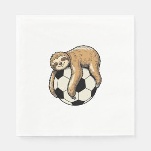 Retro Shirtontwerp met Luiaard en Voetbal Cute Die Servet
