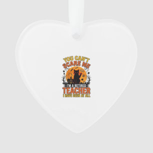 Retro Shirtontwerp voor Gepensioneerde Leraren Hal Ornament