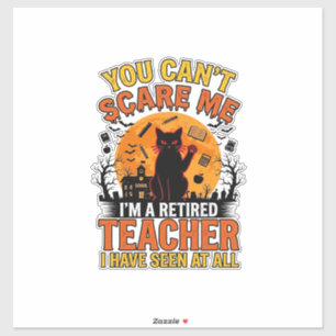 Retro Shirtontwerp voor Gepensioneerde Leraren Hal Sticker